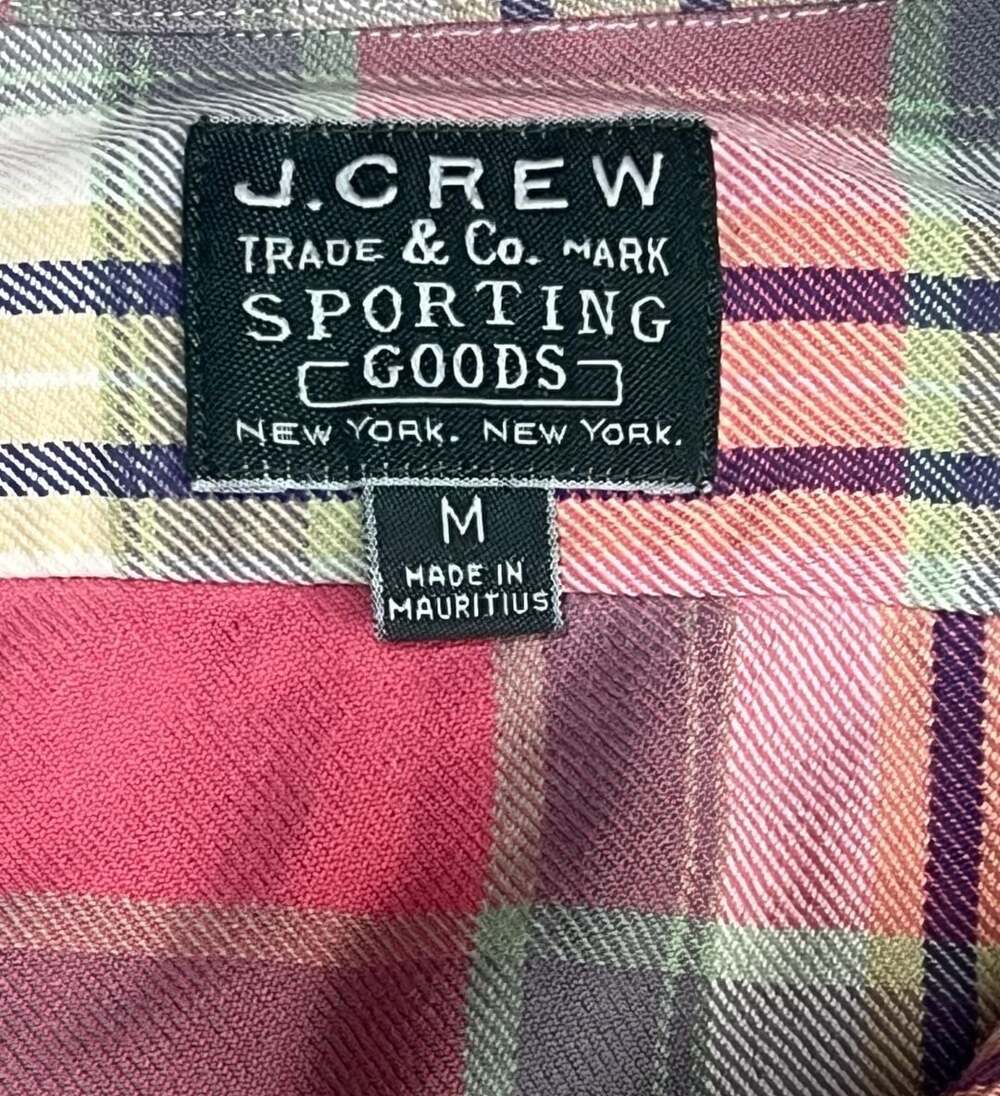 J.Crew Trade And Company Sporting Goods Men's Plaid Flannel Button Down Shirt Si View 3